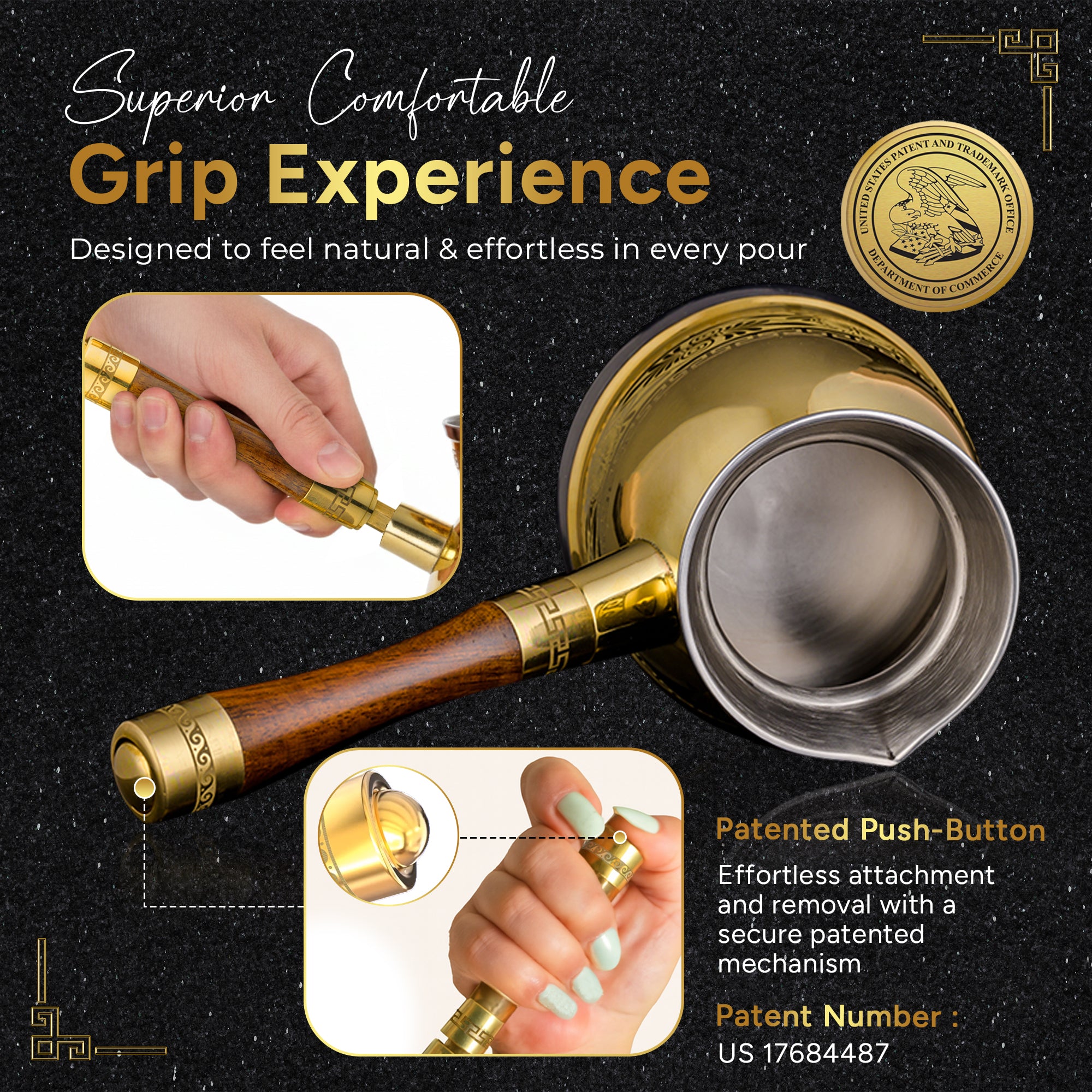 NIKPAR Detachable Replacement Handle for Coffee Pots