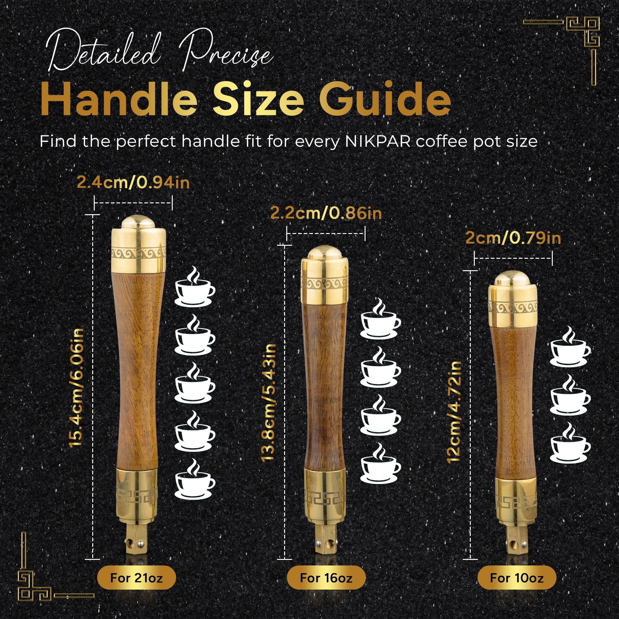 NIKPAR Detachable Replacement Handle for Coffee Pots